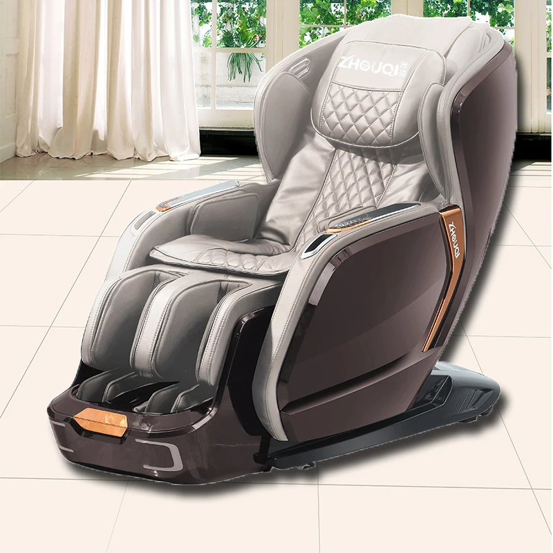 Zhouqi Luxury Zero Gravity Recliner Massage Chair New Model Electric Heating Kneading Cheaper Price Leather for Body Foot