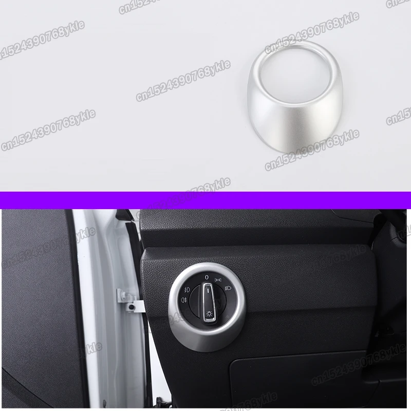 Serat Karbon untuk Volkswagen Vw T-Roc Mobil Saklar Lampu Trims Aksesoris 2018 2019 2020 2021 2017 2022 Chrome Ring T Roc