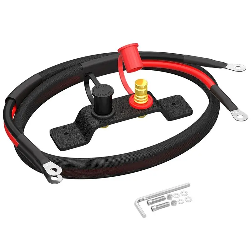 

Ingenious-Battery Terminal Kit For Car UTV ATV Etc BCP-1K Battery Jumper Kit With Cable+ Mounting Bracket Battery Charging Colum