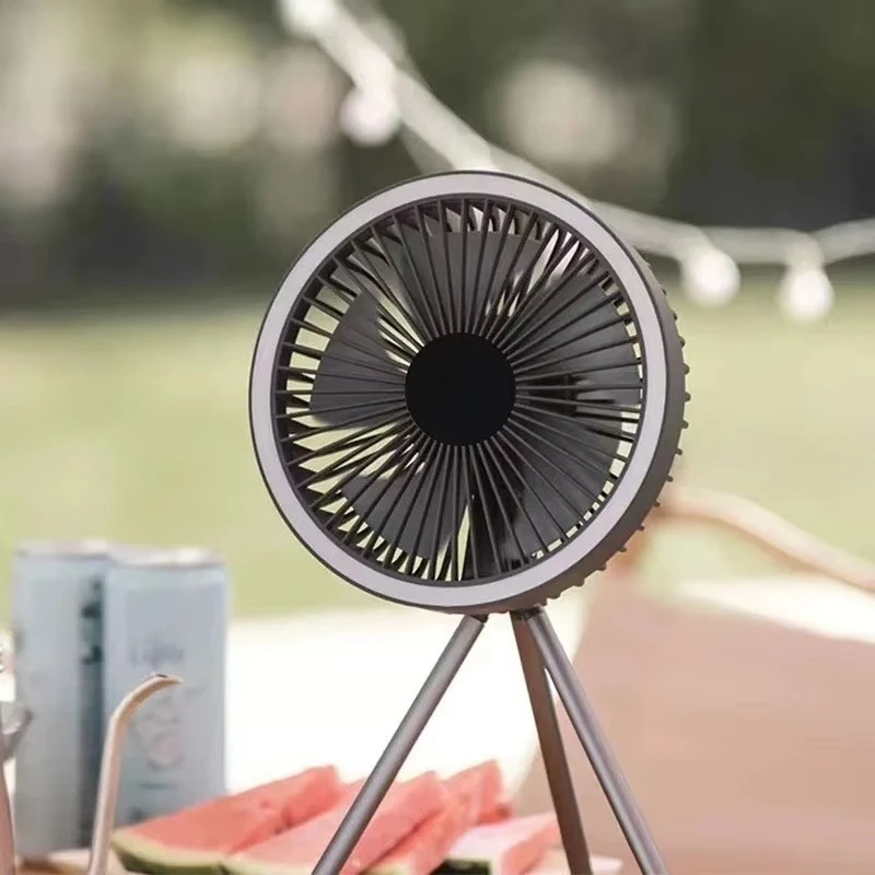 300mAh-500mAh Camping Fan Rechargeable Desktop Portable Circulator Wireless Ceiling Electric Fan with Power Bank LED Lighting