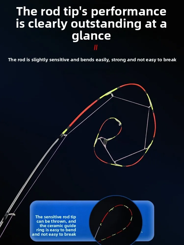 طقم صنارة صيد خفيفة الوزن ومحمولة من سبائك التيتانيوم الكاملة، مع بكرة تلقائية للسحب، مناسبة للأنهار والبحيرات والبرك والجداول #3