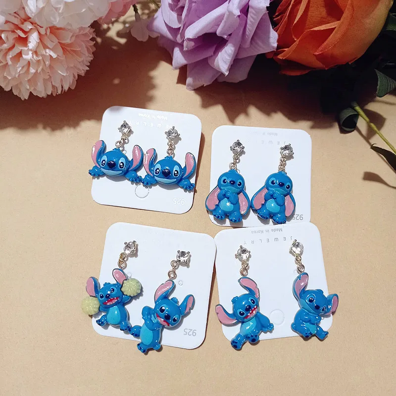 Disney Anime Lilo & Stitch Ear Pendants Stitch Earring Ornamrnt Jewelry Accessories Girls Charm Birthday Christmas Gifts