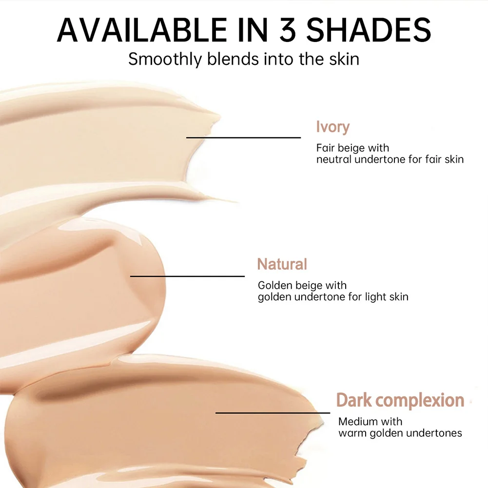 Mushroom Head Air Cushion BB Cream, Moisturizing Concealer Foundation, Brightening Natural Nude Makeup with Mushroom Puff