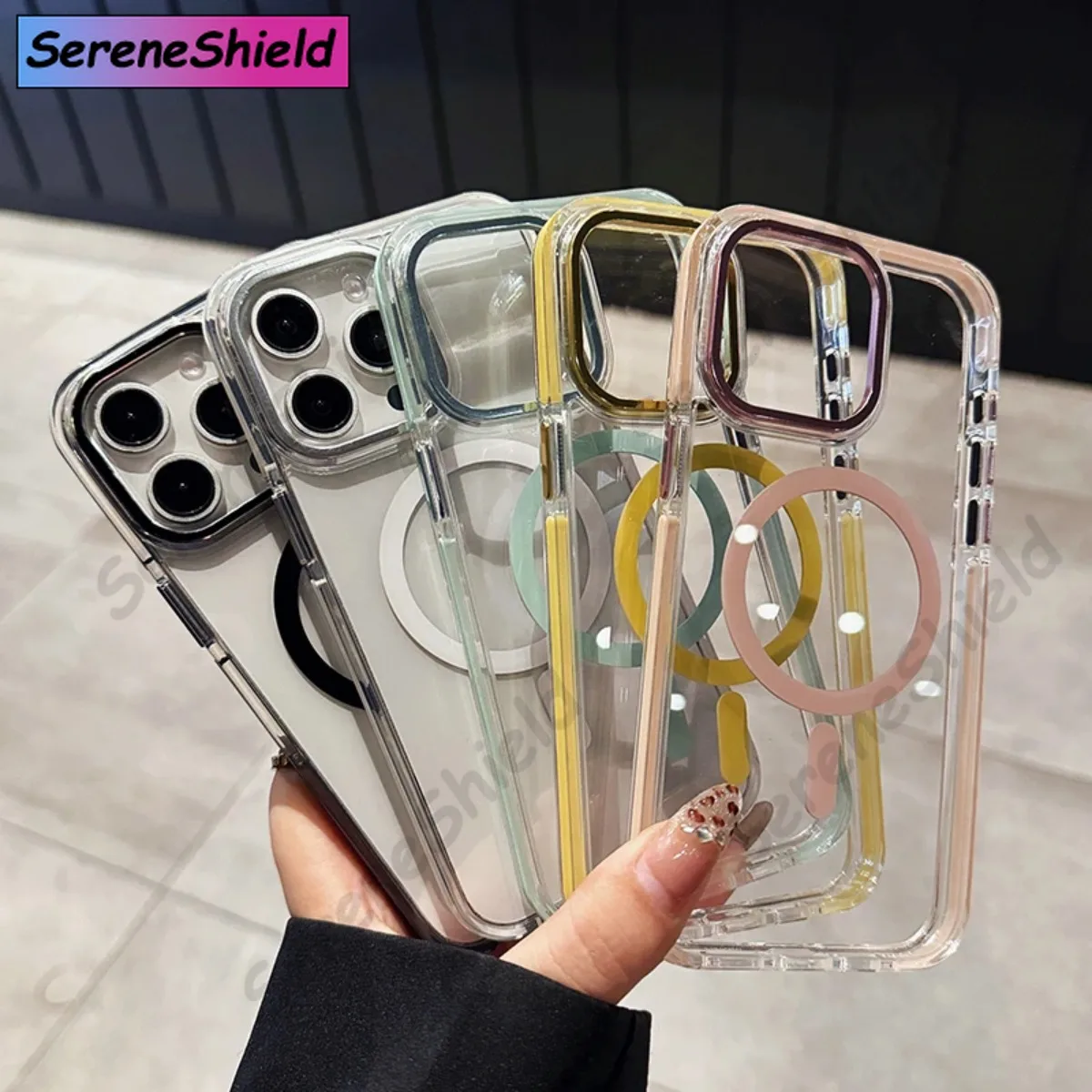 

Stylish Clear Magnetic Phone Case For iPhone 16 15 14 13 12 Pro Max Plus Simple Transparent Wireless Charging Shockproof Cover