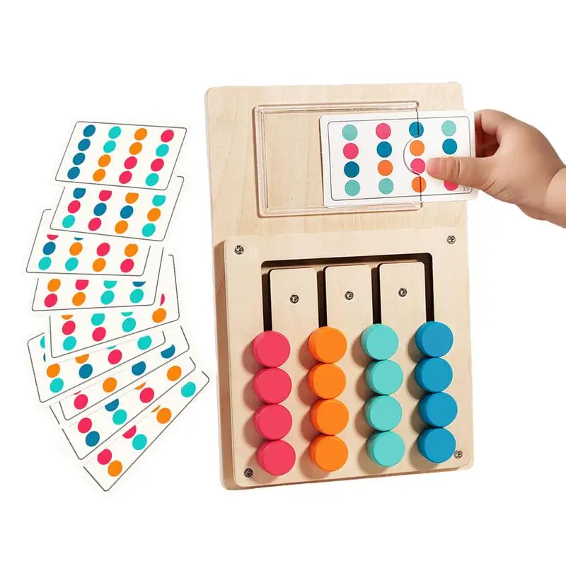 Rompecabezas de tobogán de madera para niños y niñas, tablero de clasificación a juego de colores, juego de entrenamiento lógico, viaje por carretera