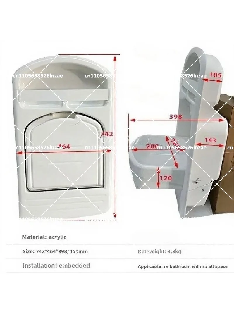 RV Folding Small Water Basin Trailer Bed Car Bathroom Wall Hanging Sink for Space Saving
