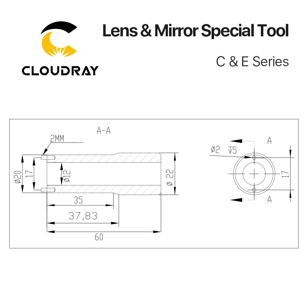 Cloudray เลนส์กระจกกำจัดและเครื่องมือสำหรับ C & E Series หลอด Nut-กำจัด