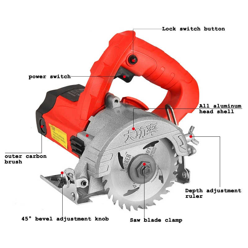 Ceramic tile cutting machine small portable wood stone cutting machine electric slotting hydropower marble chainsaw