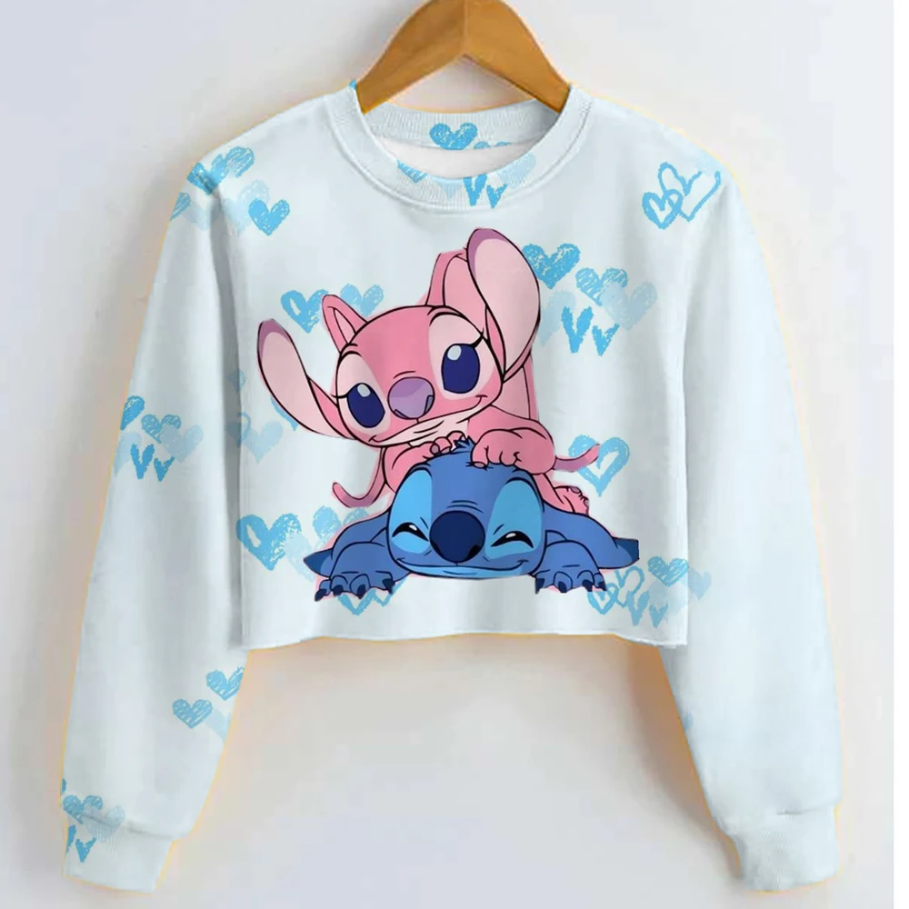 

Disney Stitch Sweatshirt Kids Fashion Streetwear Wear Girls Hoodies Sweater 2026 Autumn New Children's Stich Sweet Tops