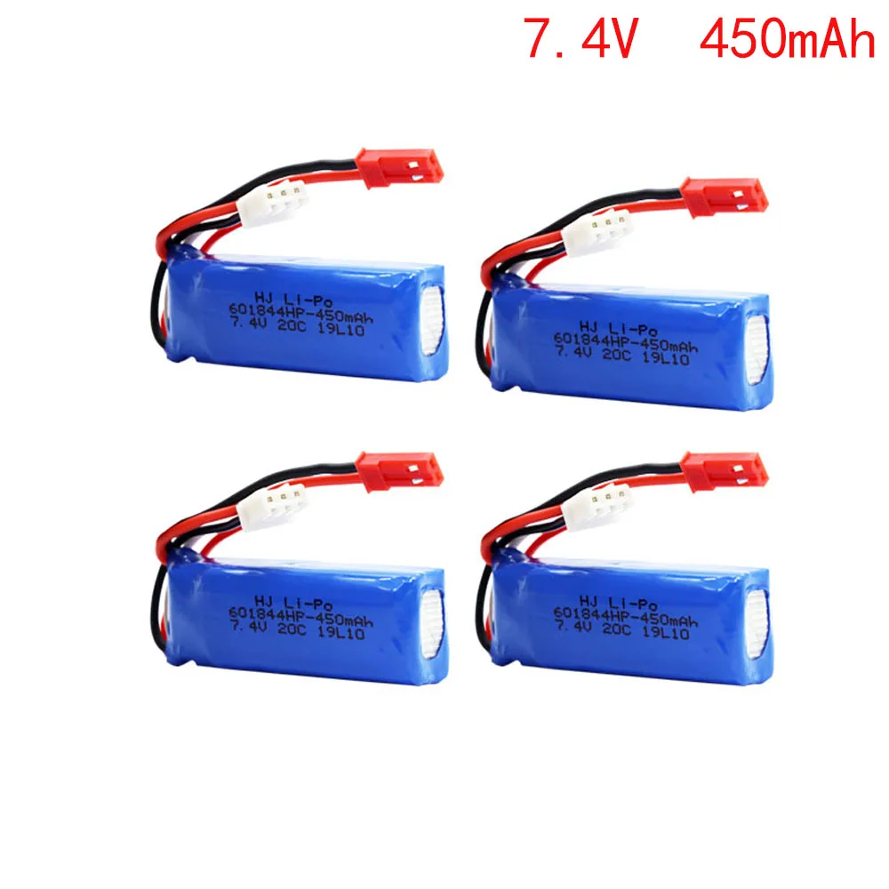 7.4V 450mAh Lipo Battery 601844 for WLtoys K969 K979 K989 K999 P929 P939 RC Car Parts 2s 7.4v Battery 5pcs