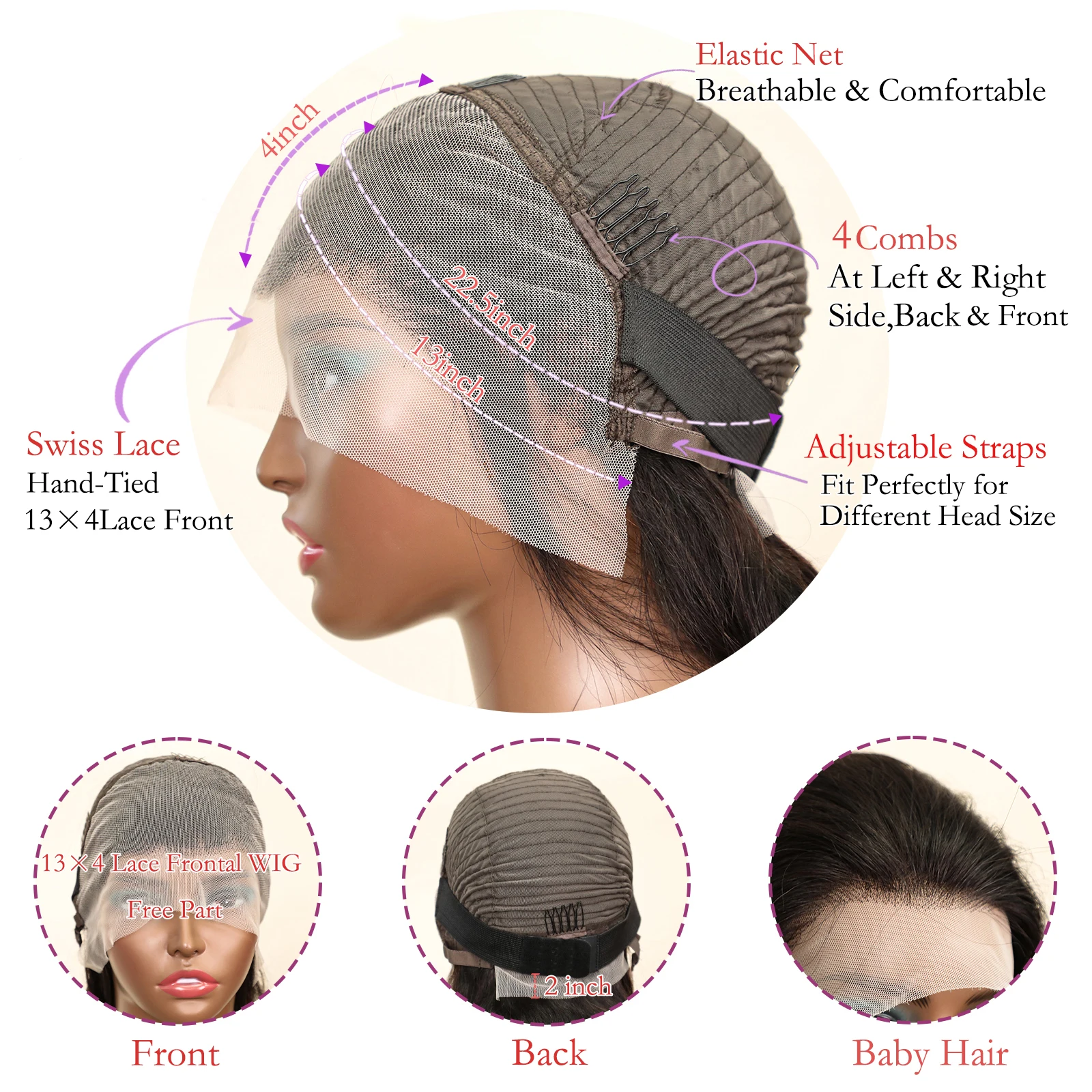 بوب شعر مستعار شعر الإنسان الشوكولاته البني 13x4 موجة عميقة الدانتيل الجبهة الباروكات شعر الإنسان قبل قطعها مجعد قصير بوب Huaman خصلات الشعر المستعار