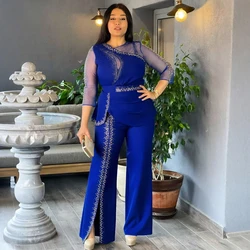 2 Piece Set Africa Clothes 2025 New Dashiki African Summer Fashion Suits Top And Trousers Plus Size Party Clothing for Lady