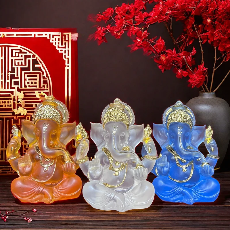 

Прозрачная каучуковая статуя Ganesha, искусственная статуя Будды, слон, статуэтки Бога, домашний алтарь, Декор, фэн-шуй, украшение