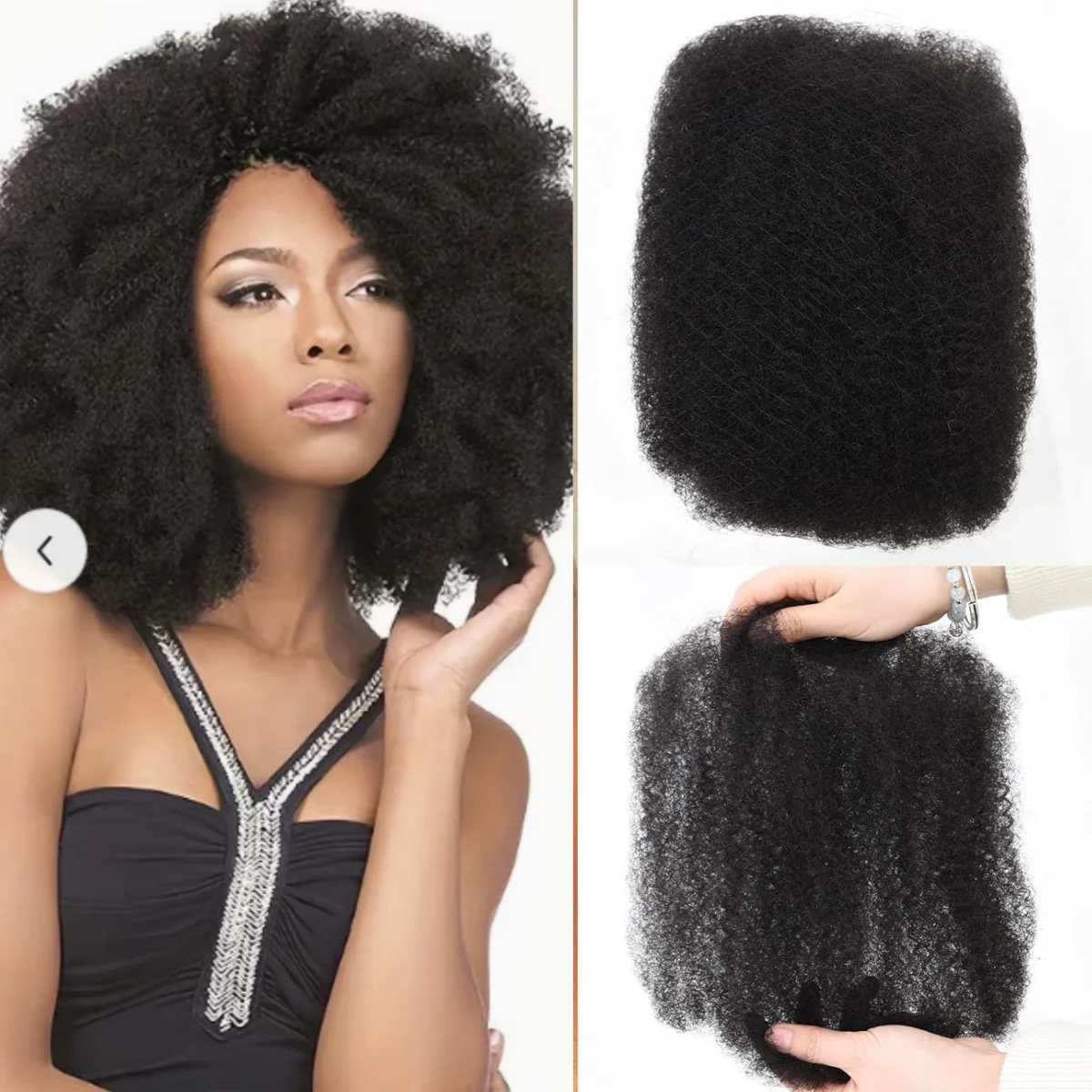 Afro Kinky Curl Bulk Human Hair for Twists Bulk Human Braiding Afro Kinky Twist Extension 30g/Pack