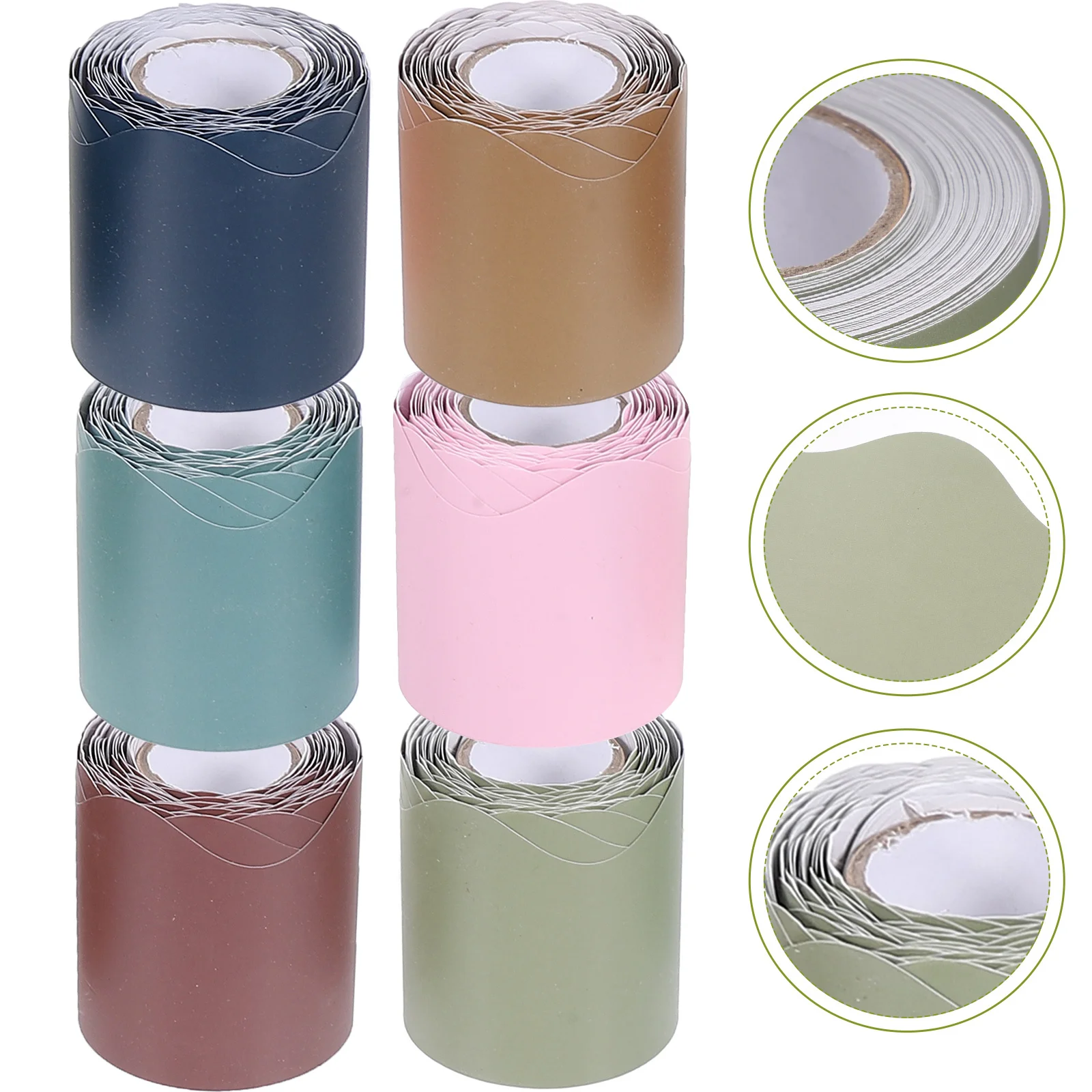 

6 Rolls Bulletin Board Borders Scalloped Decorative Border for Classroom Blackboard Wall and Bulletin Board Decor