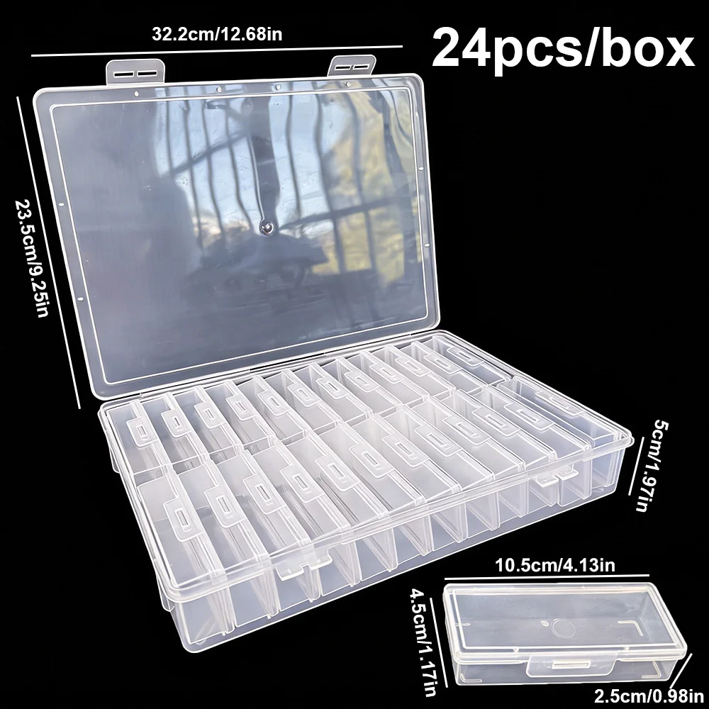 4/5/12/24 Grids Storage Box Set, Diamond Painting Accessories Storage Container, DIY Handicraft Tools Jewelry Bead Storage Box