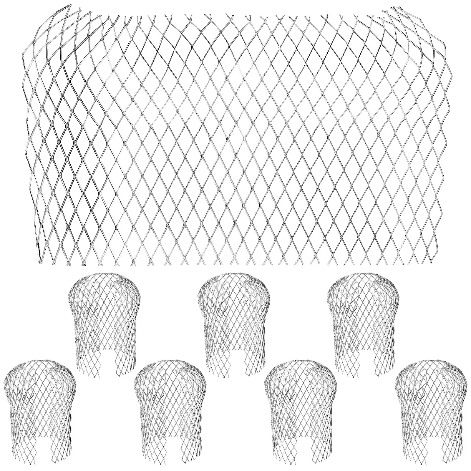 

8 pcs Gutter Downspout Guard 3 Inch Aluminum Mesh Leaf Filter For Gutters Drainage Blockage Prevention Roof Strainer Downspout