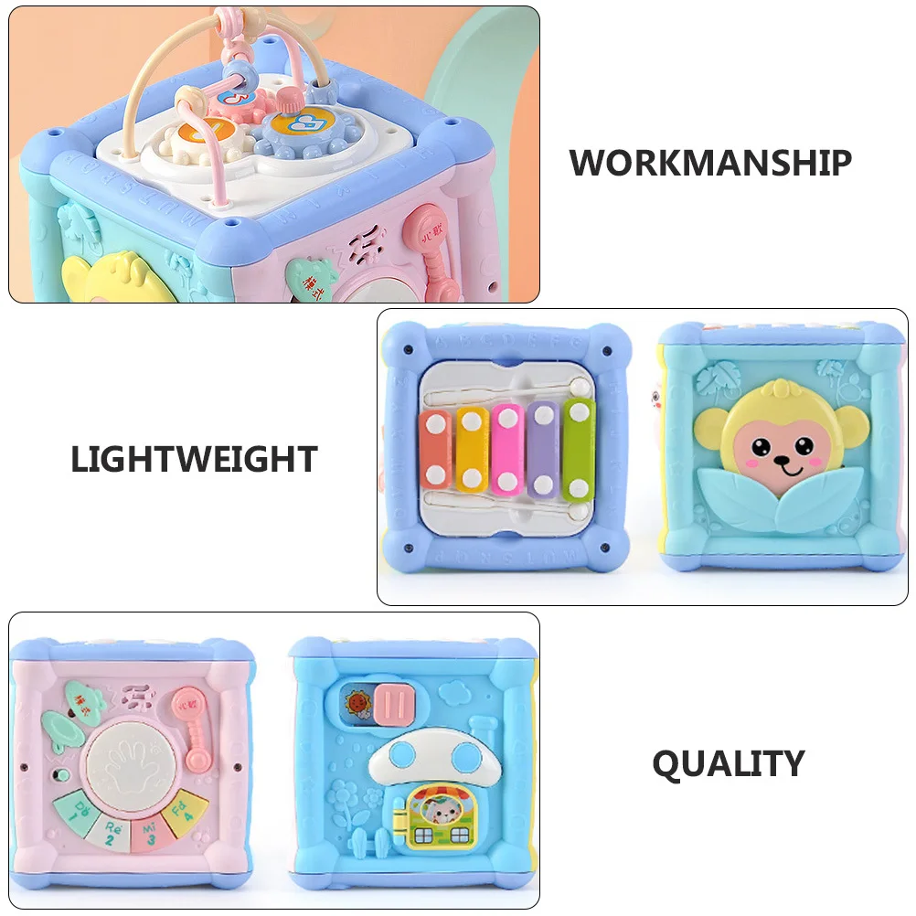 1 قطعة ستة الوجهين تضيء الموسيقى طبل متعددة الوظائف شكل مطابقة اليد تدق اللعب للأطفال التعليمية التعلم طفل #5