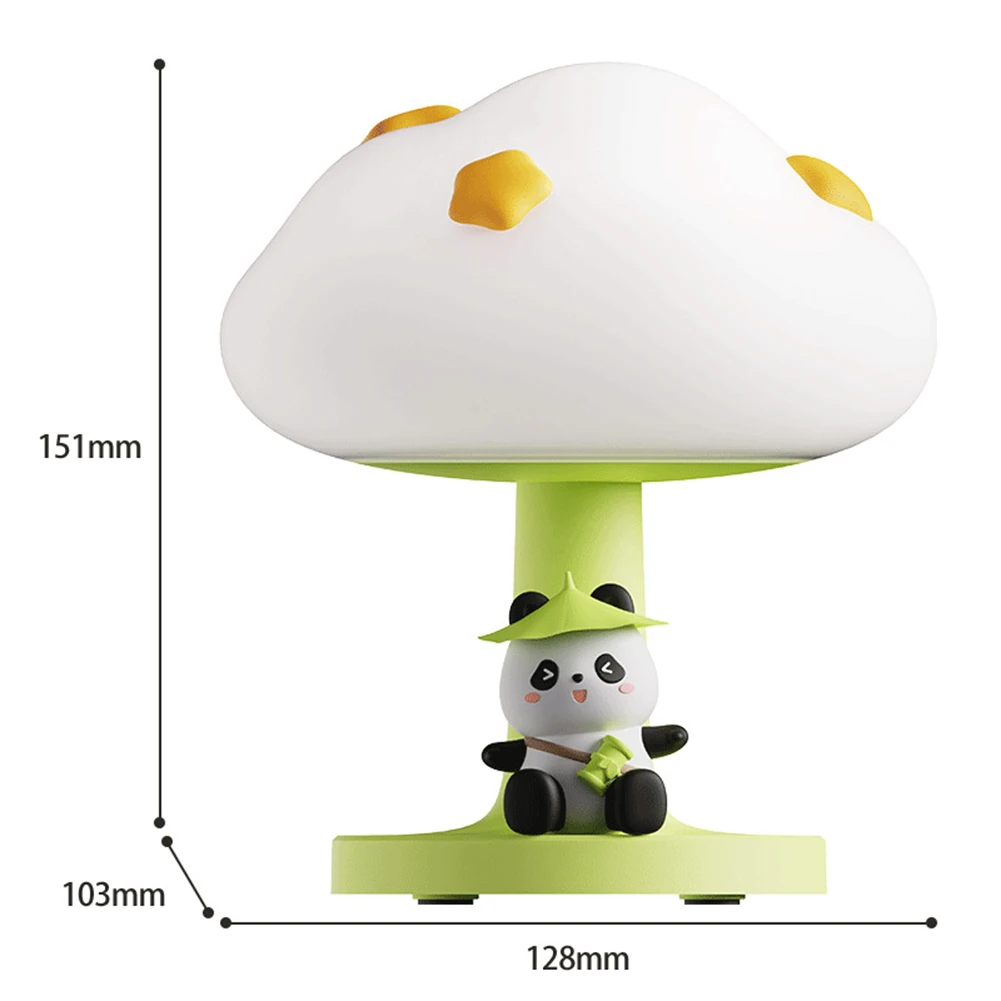 Nuvem suave luz noturna para crianças, recarregável, 3 brilho, cor quente, função de escurecimento, 1200mAh