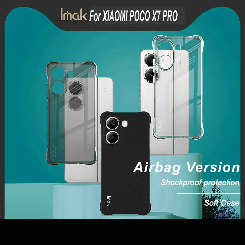 Для Xiaomi POCO X7 PRO 5G чехол IMAK противоударный прозрачный зыбучий песок матовый мягкий силиконовый чехол из ТПУ на заднюю панель POCO X7 PRO чехлы для телефонов