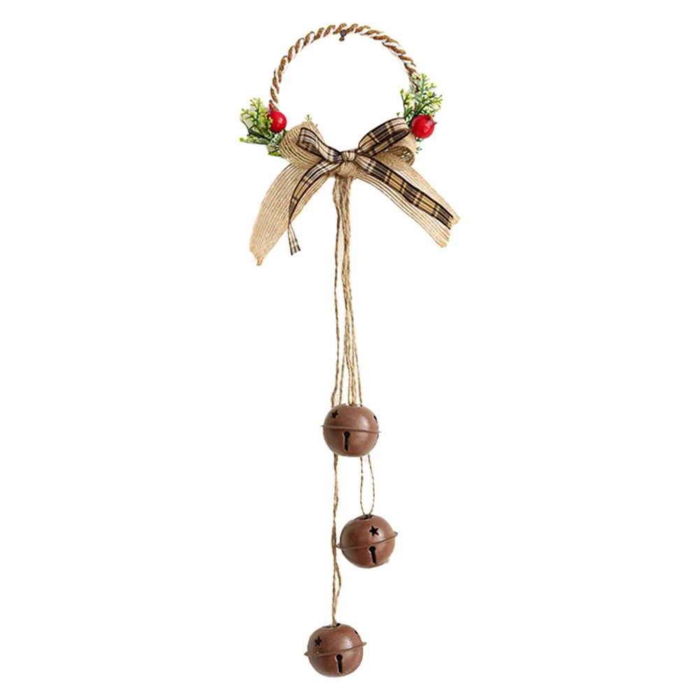 Holiday Decoration with Merry Christmas Bells Iron Jingle Bell Pendant for Wreaths Trees and Table Centerpieces