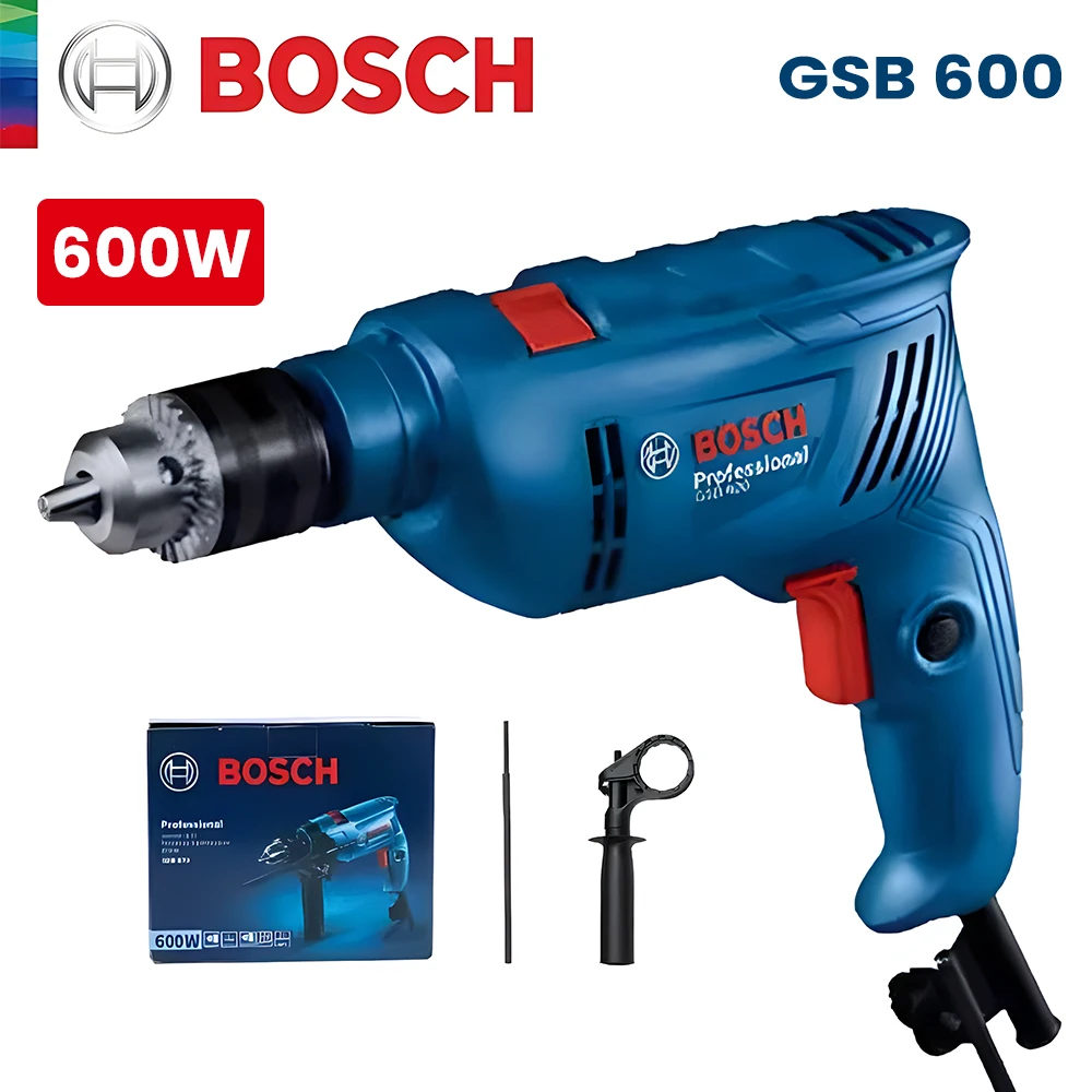 

Bosch GSB600 Electric Drill 48000Bpm Impact Driller 600W High Power Cable Drilling Power Tool for Wood Steel Concrete Brick Wall