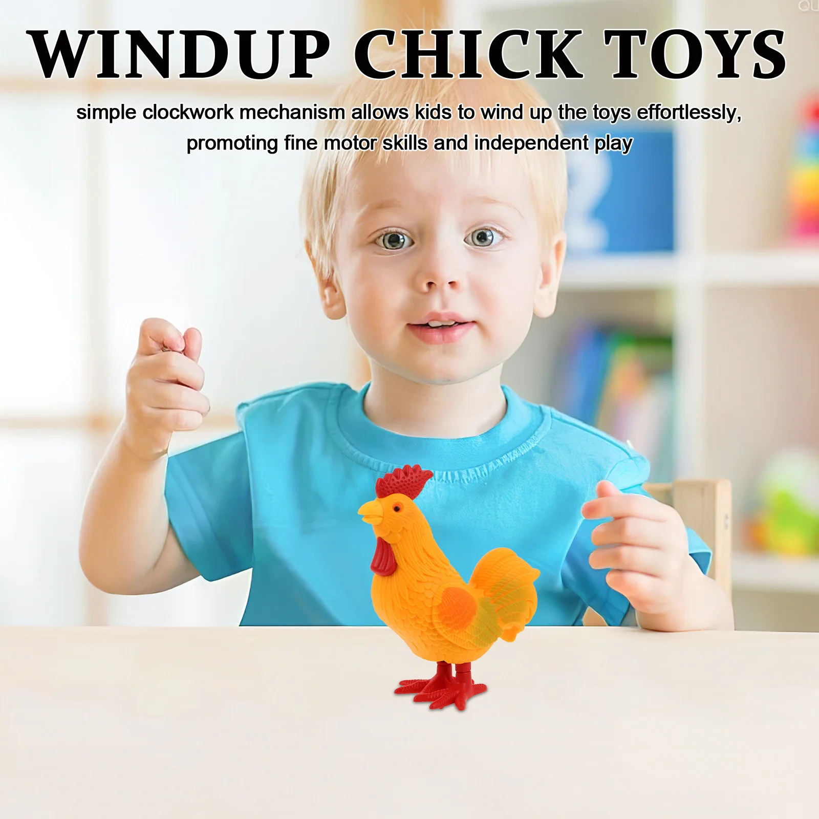 

4pcs Wind Chicken Clockwork Chick For Kids Jumping Farm Animal Party Favors Wind Up Animal Toddlers Preschool Spring