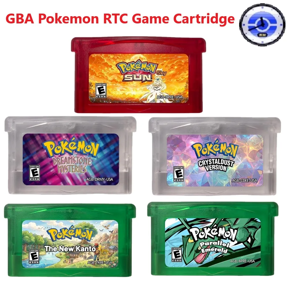 

GBA RTC Pokemon Dreamstone Mysteries,Crystal Dust English Game Cartridge , GBA Flash Game Cartridge, ROM Modified Version