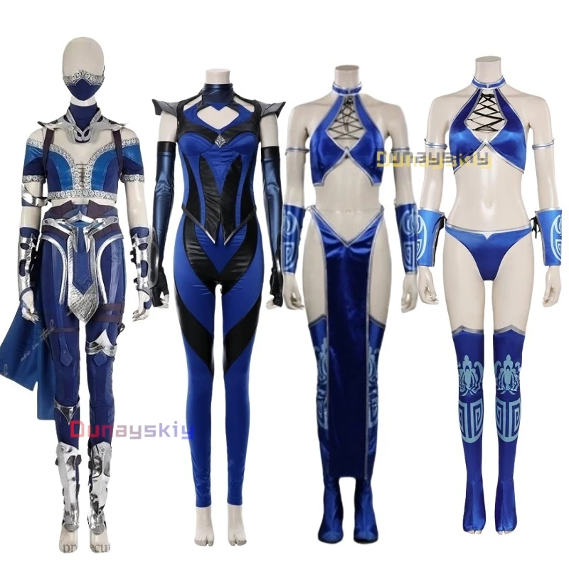 

Mortal Kombat Kitana Cosplay Fantasia Costume Sexy Jumpsuit Women Roleplay Outfits Halloween Carnival Suit Mask for Adult