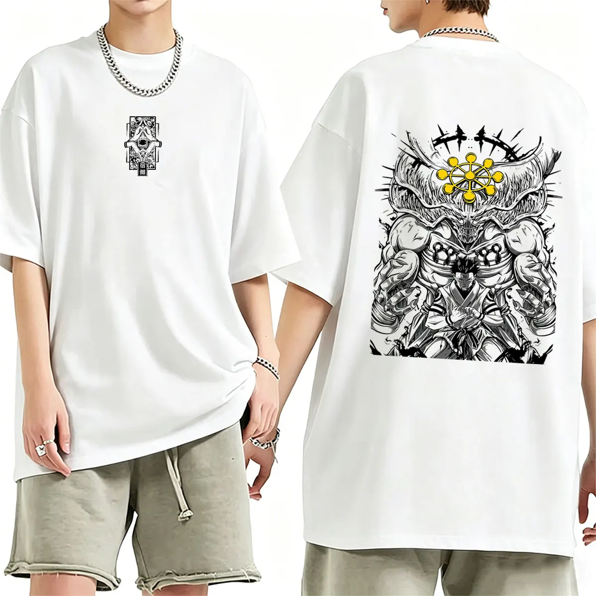 Anime Jujutsu Kaisen Fushiguro Megumi Makora Merch T Shirts Men Women Casual Vintage T-shirt Tops Manga Oversized Streetwear Tee