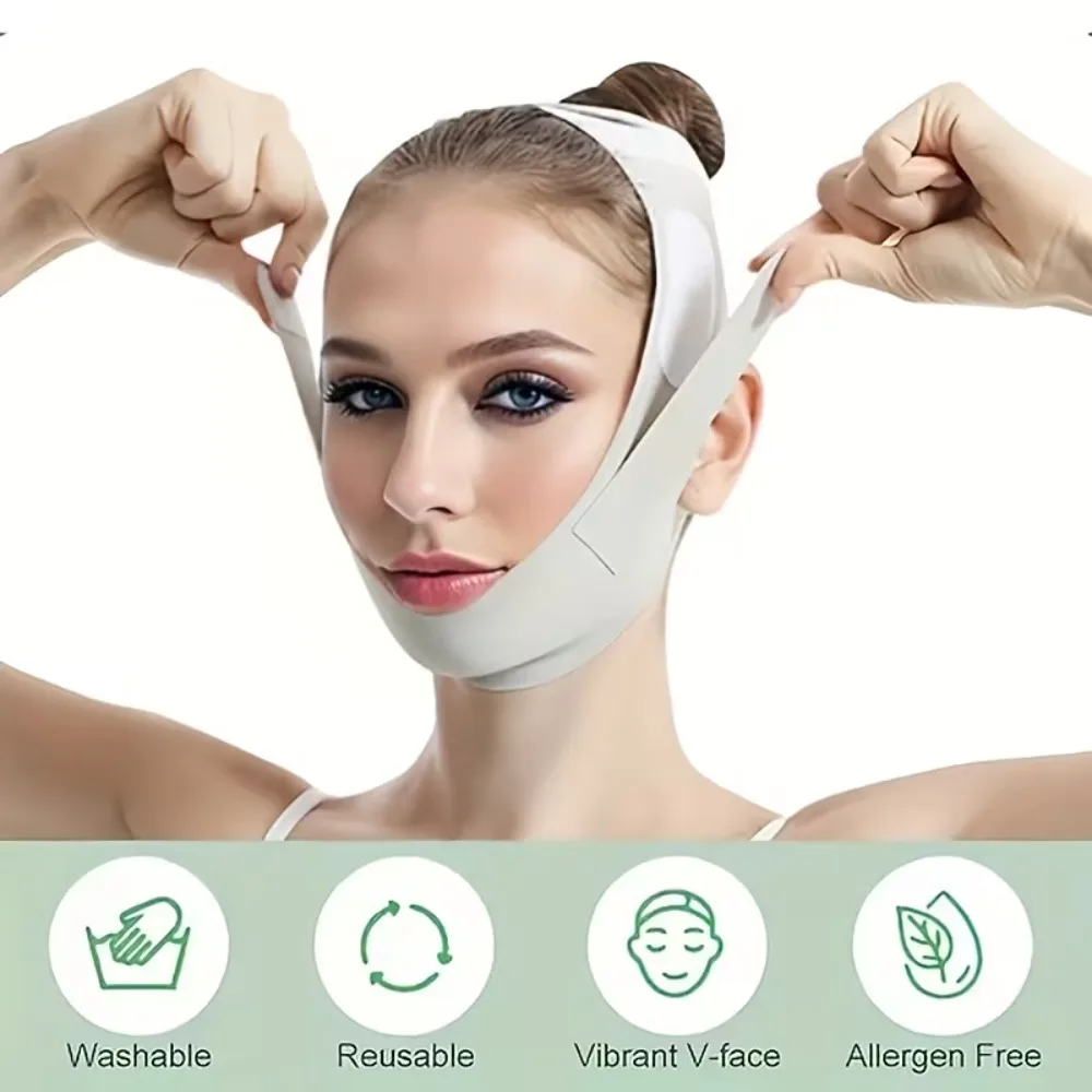 أداة رفع كفاف الوجه للذقن المزدوجة، حزام وجه أرجواني مرن قابل للتنفس، أشرطة قابلة للتعديل، أداة العناية بتجاعيد الرقبة #3