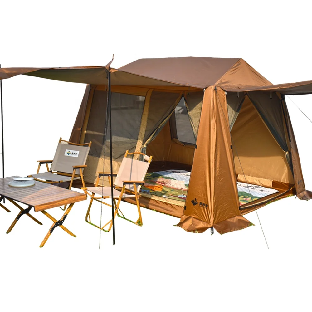 

Large Family Instant Tent, Quick Open Automatic Waterproof Camping Tent for 4-6 Person RV Outdoor Travel