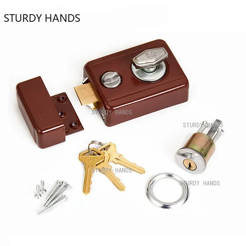 

Красные противоугонные дверные замки в стиле ретро, универсальный сверхмощный страховой замок для спальни, защитный дверной замок, мебельная фурнитура