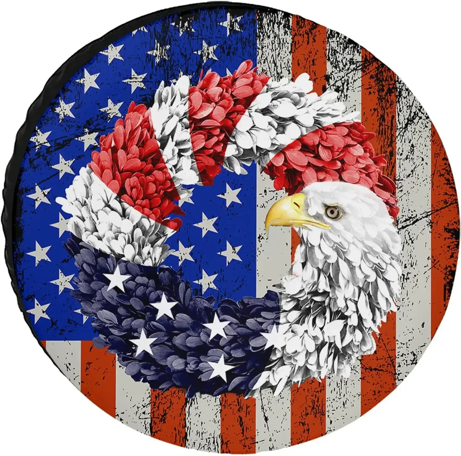 

Чехол для запасного колеса с американским флагом Eagle, устойчивый к атмосферным воздействиям, пылезащитный, универсальный чехол для шин для прицепов на колесах, автодомов, внедорожников, кемпинга