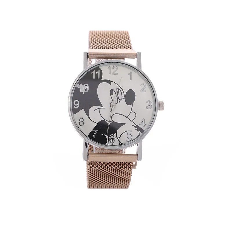 Kawaii Disney Mickey Mouse Cartoon High-End Quartz Watch Adjustable Watch Ultrathin Ladies Watch Clock Wrist Relogio Feminino