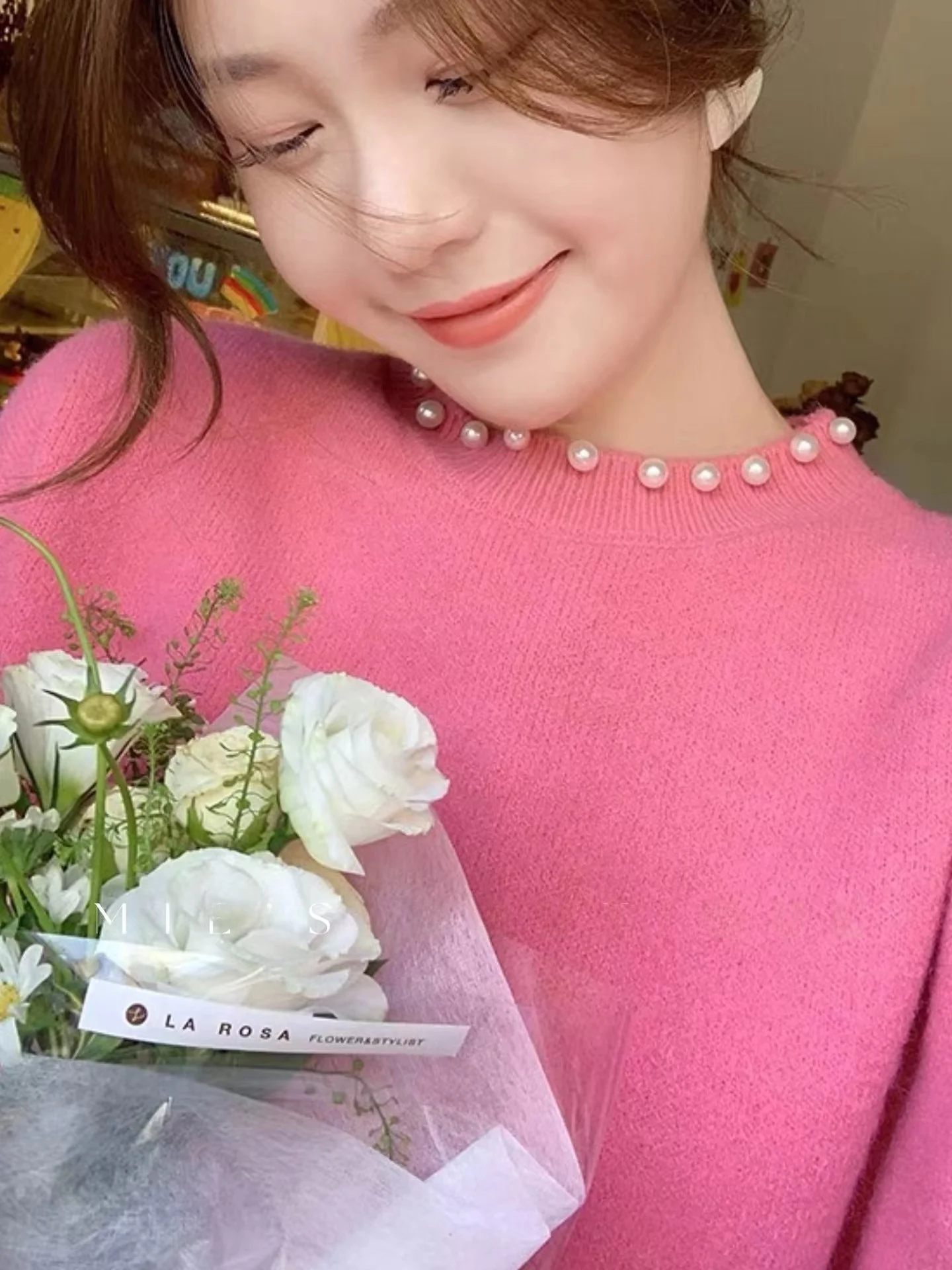

Soft Cozy Pure Color Knitted Sweater round Neck Furry Sleeve Design Turtleneck Long Sleeve Autumn Winter Women's Fashion Top