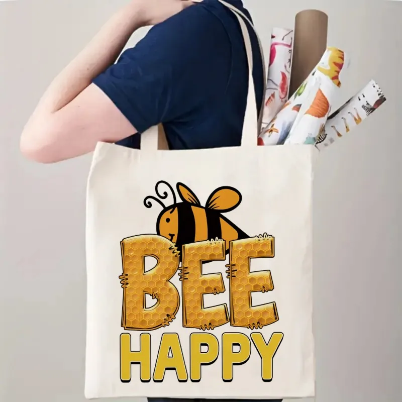 حقيبة يد بنمط كوين بي، حقيبة يد خفيفة الوزن من القماش للمتسوقين، حقيبة كروس نسائية محمولة صديقة للبيئة #4