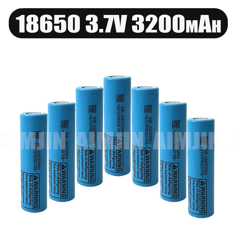 New 18650 3.7V 3200mAh High-Capacity 10A Discharge Battery INR18650-MH1 18650 3.2ah Rechargeable Li-ion Replace Battery+Charger