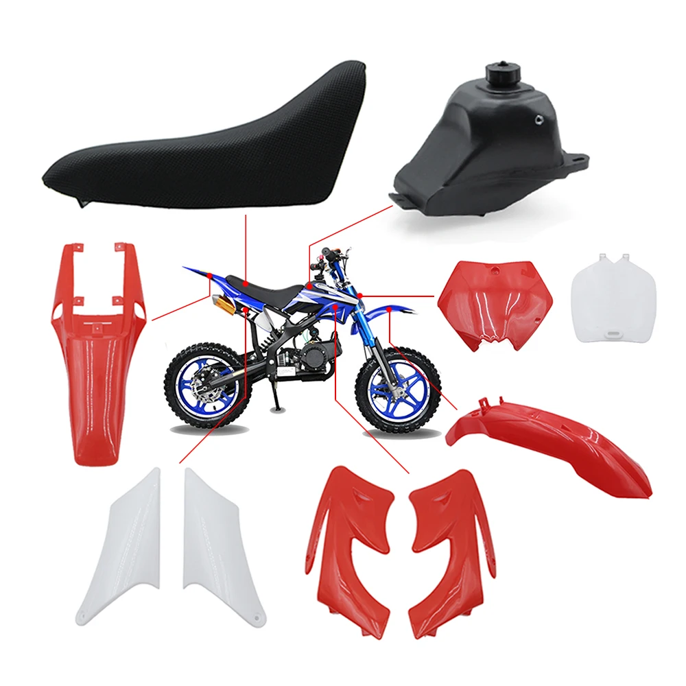 Plastic Mudguard Fairing Body Kit Seats Gas Fuel Tank For 47cc 49cc 2-Stroke Engine Apollo Mini Kids Dirt Pocket Bike Parts