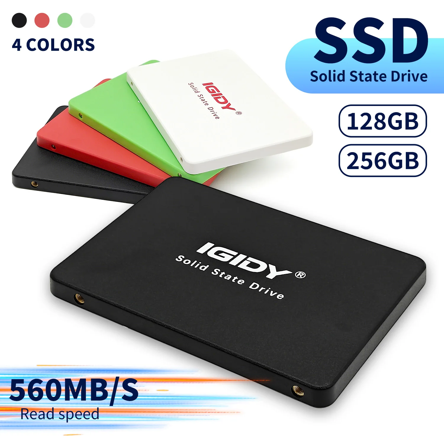 2.5-Inch SATA 3.0 SSD, 128GB/256GB, 7mm Ultra-Thin, Read Speeds Up to 560MB/s, 3D TLC NAND Flash Memory, Suitable for Laptops