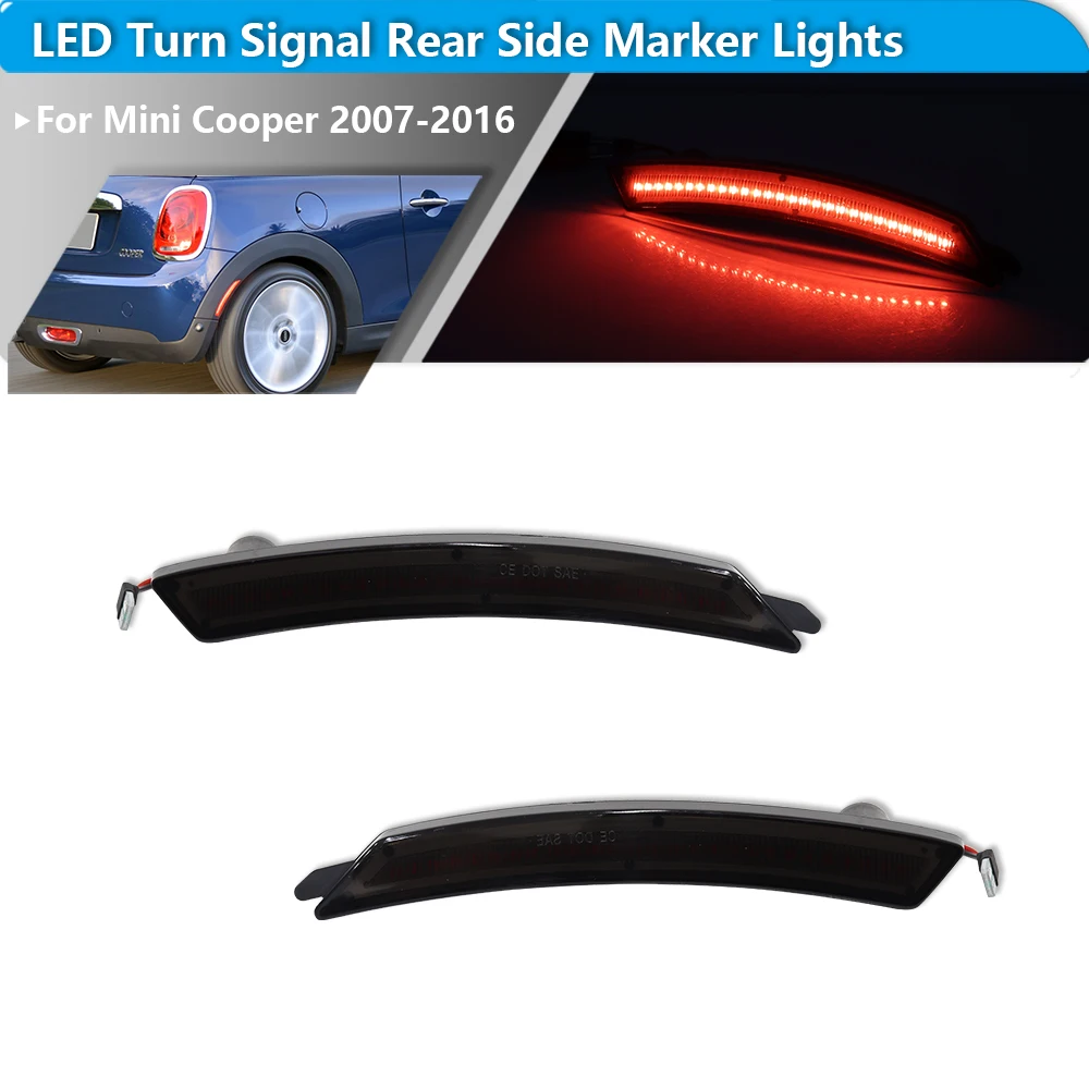 

2 шт. для Gen 2nd MINI Cooper R55 R56 R57 R58 R59 R60 R61 2007-2016 задние красные светодиодные боковые габаритные фонари, расклешенные фонари крыла