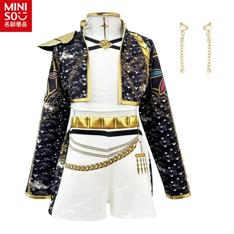 2025 KPop أزياء الهالوين شيطان هنتر التأثيرية شعر مستعار موحد أيدول مرحلة الأداء رومي ميرا زوي ملابس الحفلات