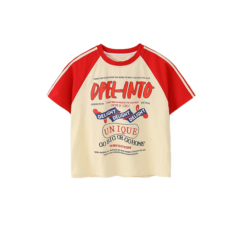 Hip Hop Mädchen Kleidung Kinder Jazz Street Dance Kostüm Meter Rot T Shirt Denim Cargo Hosen für Jungen Performance Outfit