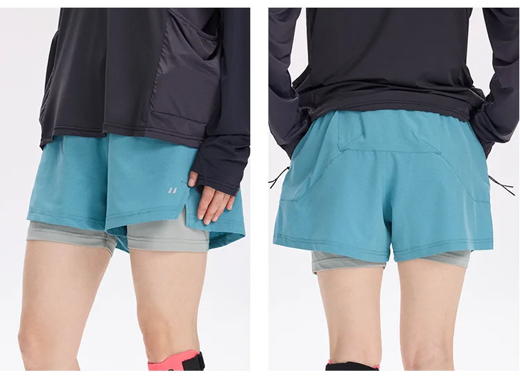 Unisex 2-in-1 Laufshorts Schnelltrocknend Fitness-Shorts Doppelschichtige Kompressions-Laufhose Sportliche Fitness-Jogging-Shorts – Detail 18