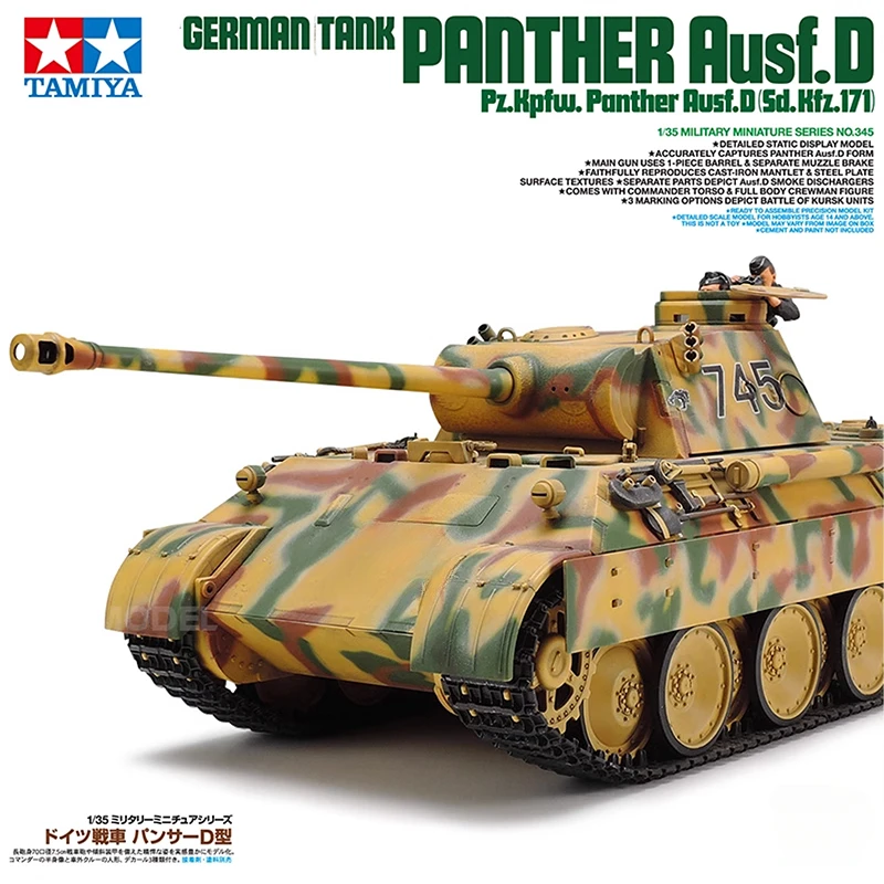 TAMIYA Military Assembly Tank Model Kit 35345 German tank Panther Ausf D 1/35, 1943