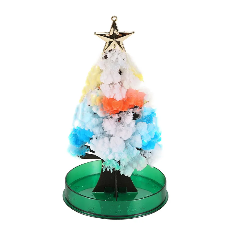 4 Types 14cm Magic Growing Christmas Tree DIY Fun Xmas Gift Toy for Adults Kids Home Festival Party Decor Props Mini Tree