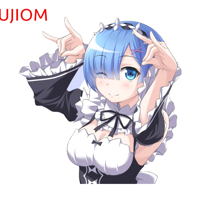 UJIOM Rem Lovely Wink Wall Sticker Creative Anime Character Amusing Design Exclusive PVC Decal Suitable For Decoration Chambre
