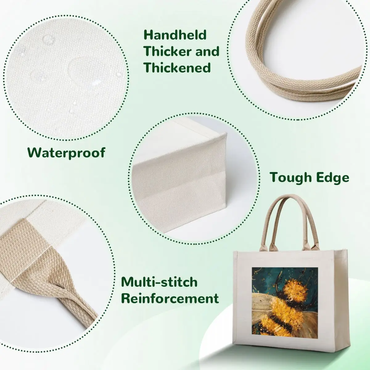 Big T Bee Tote Bag Canvas bag ecological bags tote bag canvas tote women