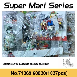 1037pcs Game Series Bowser Castle Boss Battle Building Blocks Super Mari Expansion Set Bricks Toys For Boys Christmas Gifts