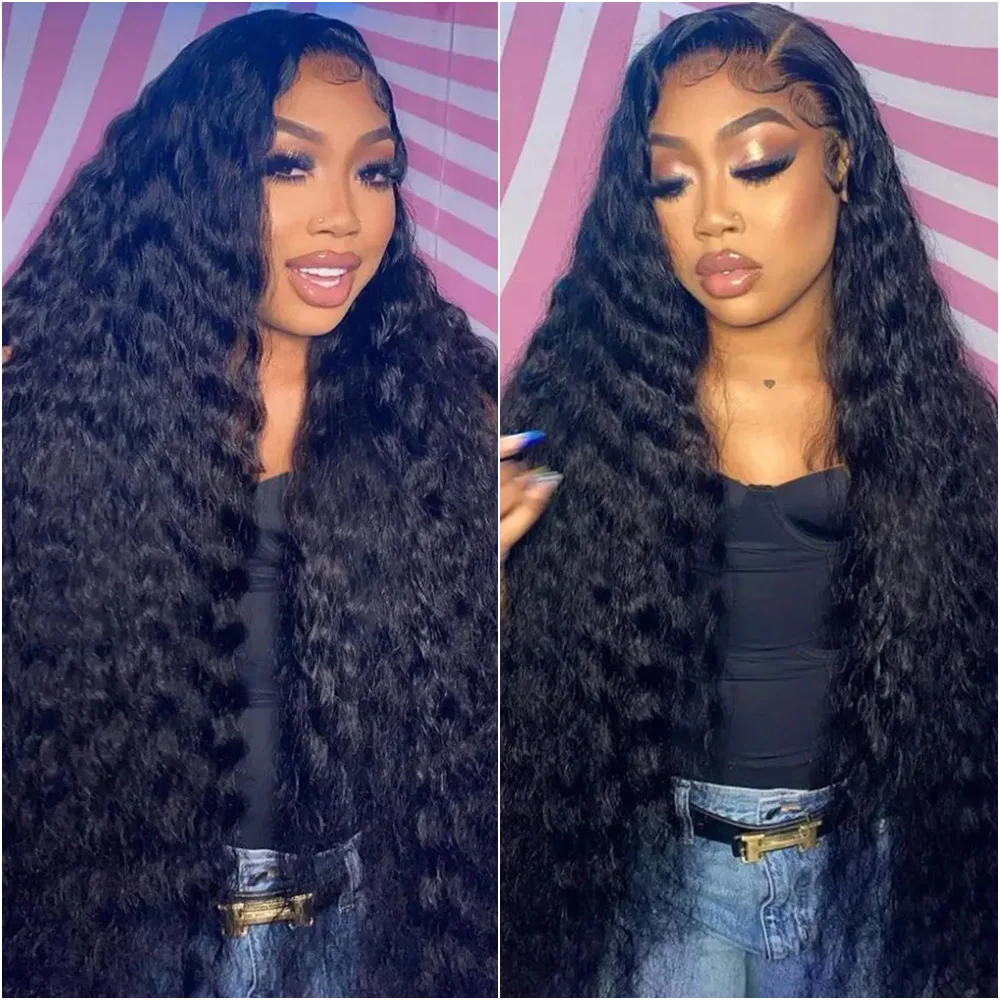 

Deep Wave 13x6 HD Curly Lace Front Human Hair Wig For Women 40 46 Inch Water Wave 360 Transparent Lace Frontal Brazilian Wigs